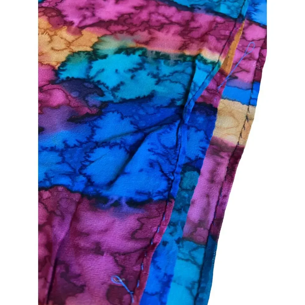 Large watercolor jewel tone scarf